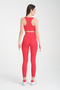 Women's Red Color Padded Supporting Recovery Zippered Crop Sports Singlet - 7