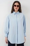 5946 Oversize Long Shirt Tunic - Blue - 4