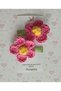 2-Piece Knitted Pink Daisy Hair Clip – Handmade Floral Hair Clip, Girl's and Baby Accessory - 2