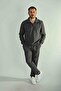 Gray Pique Half Zipper Sweatshirt - 2