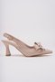 Women's Skin Big Bow Stylish Heeled Shoes - 5