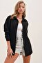 Sun&North 20153 Single Pocket Oversize Linen Shirt - Black - 3
