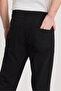 Men's Black Gabardine Relaxed Baggy Pants - 6