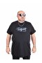 Men's Large Size Crew Neck T-Shirt Different 25148 Black