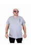 Men's Large Size Crew Neck T-Shirt Believe 25157 Gray Melange