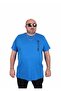 Men's Oversize Crew Neck T-Shirt Stand up 25158 Cobalt Blue