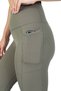 Corduroy Green Spanish Style Winter High Waist Leggings with Fleece Lining and Pockets - 7