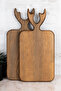 2-Piece Wooden Deer Cutting Board Cheese Presentation Serving Board Natural Wooden Presentation Rack with Deer Figure - 2