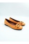 Yellow Women's Genuine Leather Ballerina Shoes
