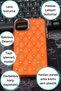 iPhone 15 Pro Max Compatible Diamond Stone Hard Cover Case Orange - 8