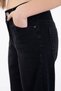 Black Wide Leg Elastic Waist Girl's Jean Trousers 20484 - 5