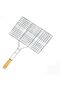 Stainless Steel BBQ Fish Grill Basket with Removable Handle, Bonus Mat, Brush & Pouch.