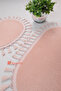 My Evilla Modern Simirna Decorative Plush Oval 60x100-50x60 Pompom Fringed Toilet Seat Set - 4