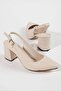 Women's Beige Skin Open Back Shoes - 5