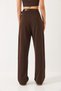 Women's Bitter Brown Double Pleated Detailed Belted Knitted Trousers 3851 60261449 - 7
