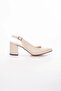 Women's Beige Skin Open Back Shoes - 3
