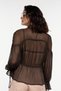 Brown Blouse with Ruffle Detail - 7