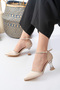 Crystal Transparent Satin Women's Shoes with Heel - 2