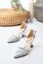Crystal Transparent Satin Women's Shoes with Heel - 4