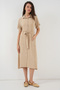 Women's Short Sleeve Dress 2214 - Beige - 2