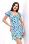 23124260 Patterned Mid-Chest Elastic Short Sleeve Dress Mint - 2