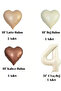 4 Year Old Themed Birthday Balloon Set in Retro Beige and Brown Tones - 3