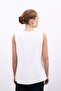 Plunging Neck Blouse - Ecru - 8