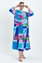 Vp5293 Hakim Collar Patterned Long Sleeve Dress A.Blue - 7