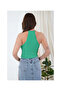 23254137 Ribbed Knit Strap Double-Breasted Tank Top Green - 4