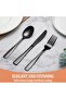 20 Pcs Black Silverware Set, Food-Grade Stainless Steel Flatware Set for 4, Square Cutlery Set - 6