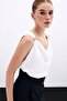 Plunging Neck Blouse - Ecru - 6