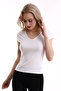 22474755 Thin Camisole Front Back V-Neck Short Sleeve Blouse Ecru - 6