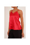 23134061 Satin Chest Lace Detailed Sleeveless Blouse Red - 2