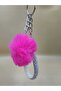 سلسلة مفاتيح Silver Angel Pompom فوشيا مع خيار صغير - 3