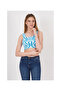 23256430 Knitwear Patterned Strappy Square Neck Undershirt BLUE - 3