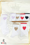 Women's (4 Pairs) Quarter Socket Soft Heart Model Cotton Anti-Sweat Socks Set - 3