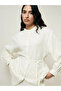 Lcw Modest Ecru Prevailing Collar Linen Blend Women's Shirt Tunic - 4