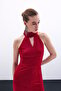 Sleeveless Shiny Jumpsuit - Red - 4