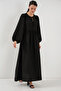 Women's Balloon Sleeve Long Hijab Dress 2464 - Black
