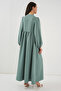 Women's Balloon Sleeve Long Hijab Dress 2464 - Çağla - 6