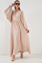 Women's Balloon Sleeve Long Hijab Dress 2464 - Beige - 2