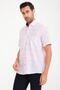 Classic Short Sleeve Large Square Flam Linen Buttoned Collar Gift Boxed Men's Shirt Fs-000714 - White Bord - 3