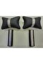Silver Sequin Leather Neck Pillow Belt Comfort 2 Pieces