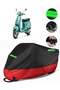 Vespa Lx 125 3V I.E Compatible Premium Motorcycle Tarpaulin (Lock Compatible) Black-Red