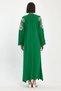 Vp940 Hakim Collar Lace-Up Embroidery Dty Long Balloon Sleeve Dress Green - 8