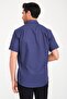 Classic Short Sleeve Dotted Men's Shirt with Gift Box Fs-001218 - Navy Blue - 5