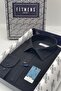 Regular Fit Long Sleeve Linen Pocketless Gift Boxed Men's Shirt Fs-001578 - Black