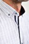 Classic Short Sleeve Armure Striped Flam Linen Button-Down Collar Gift Boxed Men's Shirt Fs-000678 - White a - 4