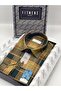 Classic Long Sleeve Checkered Linen Cotton Pocketless Collar Buttoned at the Bottom Men's Gift Boxed Shirt Fs-003172