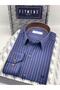 Classic Long Sleeve Premium Striped Gift Boxed Men's Shirt Fs-003272 - Navy Blue Coffee